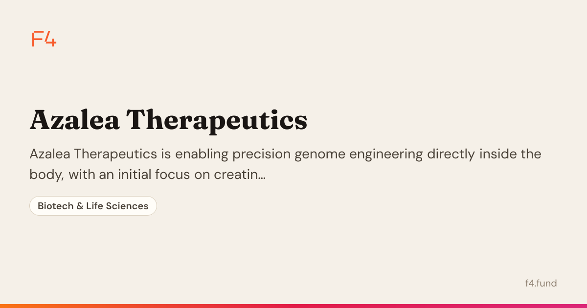 Azalea Therapeutics — Biotech & Life Sciences | F4