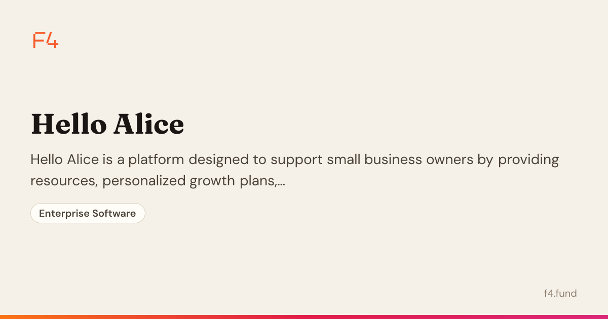 Hello Alice — Enterprise Software | F4