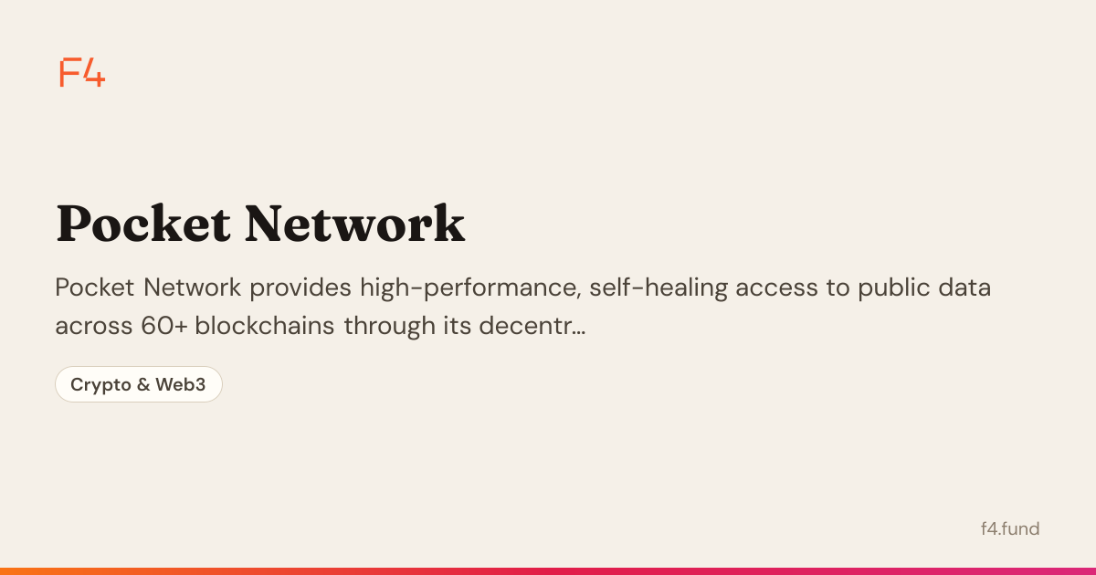Pocket Network — Developer Tools & Infrastructure | F4